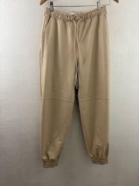 Abercrombie & Fitch joggers faux  leather women’s medium cream